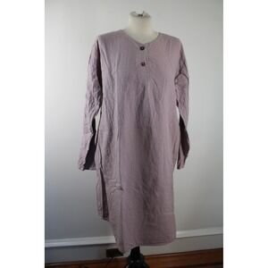 Woolrich M Pink Gray Gingham Flannel Long Sleeve Night Sleep Gown Dress